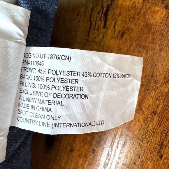 NWT Cracker Barrel Multicolor Embroidered Floral Denim Horses Square 16" Pillow - Picture 11 of 12